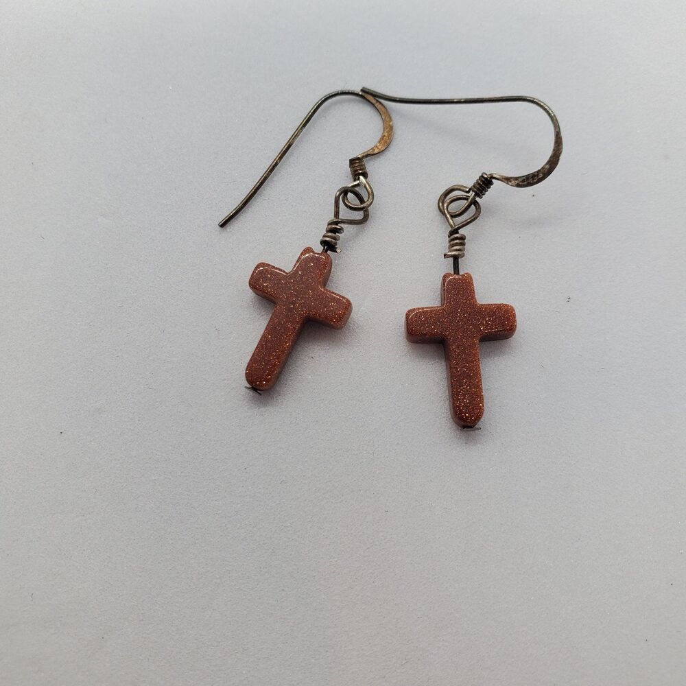 Sterling Silver Cross  Earrings